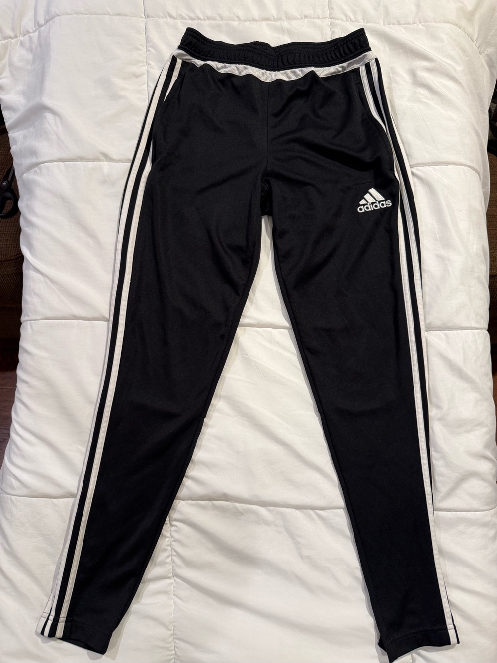 adidas women’s  Black Joggers with White Side Stripes